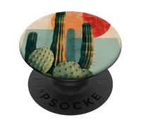 Il cactus succulento moderno fiorisce in audaci tonalità geometriche del deserto PopSockets PopGrip Adesivo