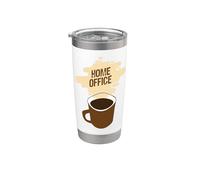 Il caffè dell'ufficio a casa lavora dalle battute Bicchiere termico in acciaio inox doppia parete
