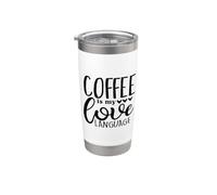 Il caffè è il mio linguaggio detto divertente amante della caffeina Bicchiere termico in acciaio inox doppia parete