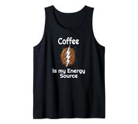 Il caffè è la mia fonte enrgy, Chicco di caffè e bullone di Illuminazione Canotta