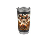Il caffè freddo è il mio linguaggio d'amore Amante dei gatti Bicchiere termico in acciaio inox doppia parete