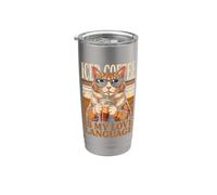 Il caffè freddo è il mio linguaggio d'amore Amante dei gatti Bicchiere termico in acciaio inox doppia parete