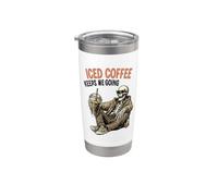 Il caffè freddo mi fa andare avanti Scheletro Cold Brew Bicchiere termico in acciaio inox doppia parete