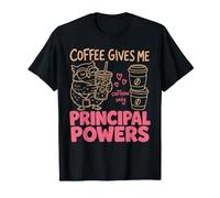 Il caffè Mi dà i poteri del preside Funny School Owl Maglietta