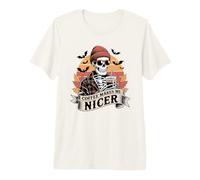 Il caffè Mi Rende più Carino, Divertente, Skeleton Fall Harvest, Halloween Maglietta Premium