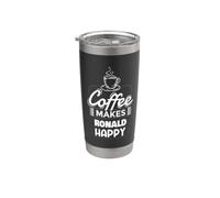 Il caffè rende Ronald felice divertente Ronald nome dicendo Bicchiere termico in acciaio inox doppia parete