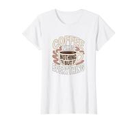 Il caffè risolve nient'altro Che Tutto Gli Amanti della Caffeina Divertente Maglietta con Stampa Grafica Economica, Donna, Bianco, XS