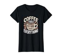 Il caffè risolve nient'altro Che Tutto Gli Amanti della Caffeina Divertente Maglietta con Stampa Grafica Economica, Donna, Nero, XS
