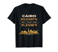 Il Cairo Egitto Coordinate Minimal City Identity Design Maglietta
