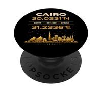 Il Cairo Egitto Coordinate Minimal City Identity Design PopSockets PopGrip Adesivo