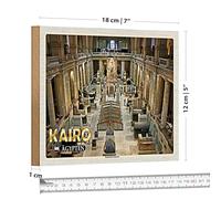 Il Cairo Egitto | Museo copto | Targa in legno | 18 cm x 12 cm