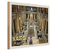 Il Cairo Egitto | Museo copto | Targa in legno | 40 cm x 30 cm