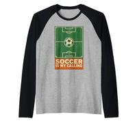 Il Calcio è la mia Dichiarazione Minima sul Campo da Calcio e sulla Palla Maglia con Maniche Raglan