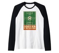 Il Calcio è la mia Dichiarazione Minima sul Campo da Calcio e sulla Palla Maglia con Maniche Raglan