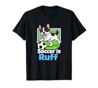 Il Calcio è Ruff Bulldog Francese Che Gioca a Calcio Portiere Scherzo Maglietta