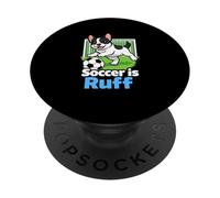 Il calcio è Ruff Bulldog francese che gioca a calcio portiere scherzo PopSockets PopGrip Adesivo