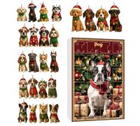 Il Calendario 'Avvento Per Il Natale,2D Decorazione Per L Avvento In Acrilico A Forma Di Cane | 24 Giorni Di Addobbi Per L'Albero Di Natale A Tema Cane,Per Casa Albero Scrivania Feste Finestra Porta F