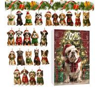 Il Calendario 'Avvento Per Il Natale | Pendente 2D In Acrilico A Tema Cane Per Conto Alla Rovescia | Decorazione Natalizia Per Cane Da 24 Giorni | Per Casa Albero Scrivania Feste Finestra Porta Festa