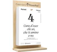 Il Calendario Filosofico 2025 con Supporto in Legno, Formato A4 da 21x30 cm, Il Primo e L'Originale Calendario da Tavolo con 365 Giorni di Frasi Filosofiche, Leggi Ogni Giorno Una Frase