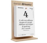 Il Calendario Filosofico 2026 con Supporto in Legno, Formato A4 da 21x30 cm, Il Primo e L'Originale Calendario da Tavolo con 365 Giorni di Frasi Filosofiche, Leggi Ogni Giorno Una Frase