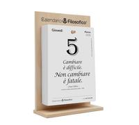 Il Calendario Filosofico 2026 con Supporto in Legno, Formato A5 da 15x21 cm, Il Primo e L'Originale Calendario da Tavolo con 365 Giorni di Frasi Filosofiche, Leggi Ogni Giorno Una Frase