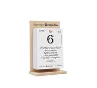 Il Calendario Filosofico 2026 con Supporto in Legno, Formato A6 10x14 cm, Il Primo e L'Originale Calendario da Tavolo con 365 Giorni di Frasi Filosofiche, Leggi Ogni Giorno Una Frase, Creato a Bologna