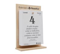 Il Calendario Filosofico 2027 con Supporto in Legno, Formato A4 21x30cm | Il Primo e L'Originale Calendario da Tavolo con 365 Giorni di Frasi Filosofiche, Leggi Ogni Giorno Una Frase
