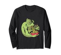 Il Camaleonte Mangia i Ramen con Le Bacchette Maglia a Manica
