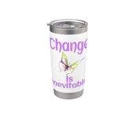 Il cambiamento è inevitabile positività positiva per gli amanti delle farfalle Bicchiere termico in acciaio inox doppia parete