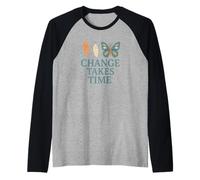 Il Cambiamento Richiede Tempo Cocoon Chrysalis Butterfly Maglia con Maniche Raglan