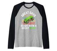 Il Camion della Spazzatura Che ricicla la Spazzatura della Spazzatura ricicla Il Grande Giorno dello Scarico Maglia con Maniche Raglan