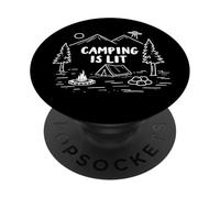 Il campeggio è così illuminato - UFO Alien Abduction Funny Camping PopSockets PopGrip Adesivo
