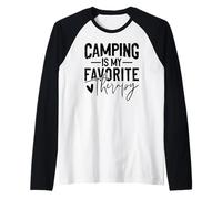 Il Campeggio è la mia Terapia Maglia con Maniche Raglan