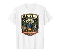 Il Campfire Coffee Club è Stato preparato a Cielo Aperto, Arte invecchiata Maglietta con Stampa Grafica Economica