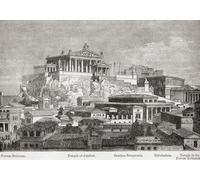 Il Campidoglio Roma Italia dal Monte Palatino (restauro). Dalla Storia Universale Illustrata di Cassell pubblicato 1883. Stampa poster di Ken Welsh (17 x 12)
