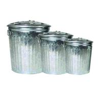 Il Campo CDF03476 Bidone Zincato con Coperchio, Zincato, 35x31x31 cm
