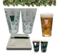 Il campo da golf a 9 buche su un bicchiere da birra, divertente set con 2 bicchieri da pinta, sottobicchieri segnapunti e matita, giochi per adulti, bicchieri da birra per giochi di festa, feste di
