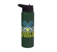 Il campo è in sessione Tennis Repeat Player Varsity Team Stainless Steel Insulated Water Bottle