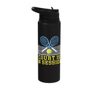 Il campo è in sessione Tennis Repeat Player Varsity Team Stainless Steel Insulated Water Bottle