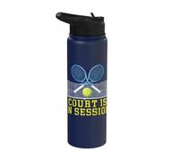 Il campo è in sessione Tennis Repeat Player Varsity Team Stainless Steel Insulated Water Bottle