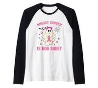 Il Cancro al Seno è Boo Foglio Halloween Consapevolezza del Cancro al Seno Maglia con Maniche Raglan