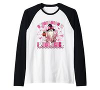 Il Cancro al Seno è Boo Lenzuolo Carino in Ottobre Indossiamo Fiocco Rosa Maglia con Maniche Raglan