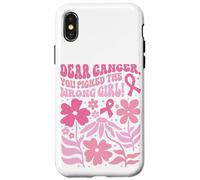 Il cancro al seno ha scelto la lotta con il nastro rosa pulcino ragazza sbagliata Custodia per iPhone X/XS