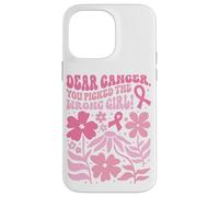 Il cancro al seno ha scelto la lotta con il nastro rosa pulcino ragazza sbagliata Custodia per iPhone 14 Pro Max