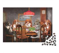 Il cane che gioca a poker_3 Puzzle 1000 Pezzi In Incastro Perfetto, Un Premium Jigsaw Puzzle Per Art-terapia, Ideale Per Serata Giochi in Scatola, Regalo Per La Pensione 38x26cm/1000pcs