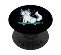 Il cane da slitta Husky ama lo skateboard PopSockets PopGrip Adesivo