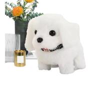 Il cane di peluche che abbaia, abbaia, piume di coda | Giocattolo interattivo realistico a forma di cane robot, per bambini dai 3 anni in su, come compagno di gioco di ruolo