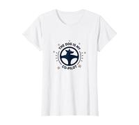 Il Cane è Il Mio co-Pilota Paw Print Compagno di Viaggio Maglietta, Donna, Bianco, 3XL
