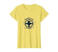 Il Cane è Il Mio co-Pilota Paw Print Compagno di Viaggio Maglietta, Donna, Limone, XL