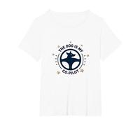 Il Cane è Il Mio co-Pilota Paw Print Compagno di Viaggio Maglietta, Donna Plus-Size, Bianco, 1X